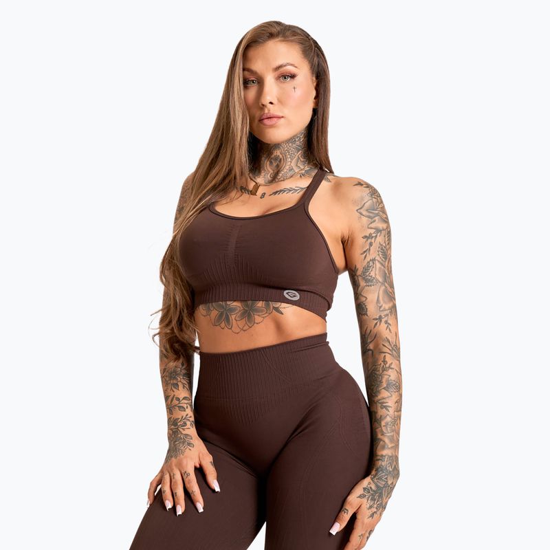 Reggiseno da allenamento Gym Glamour Push Up 2.0 cioccolato fondente