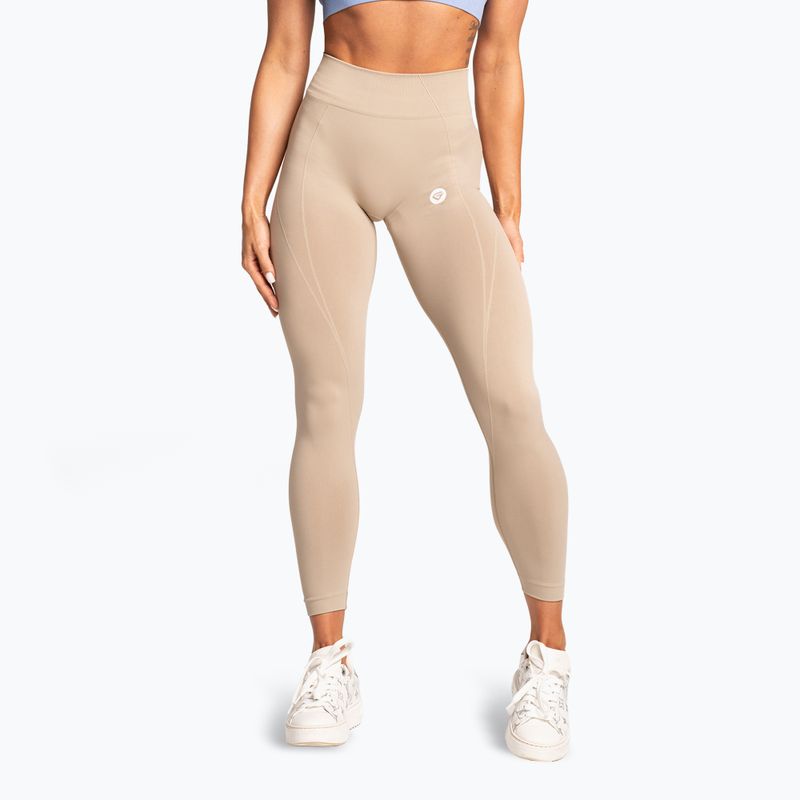 Leggings donna Gym Glamour Basic Scrunch beige