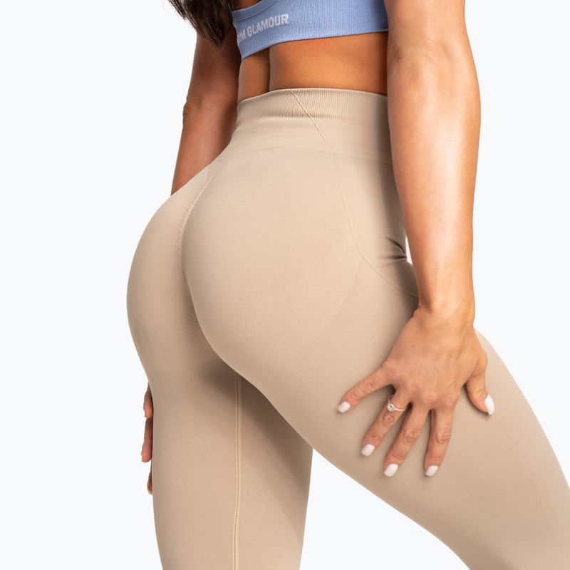 Leggings donna Gym Glamour Basic Scrunch beige 6