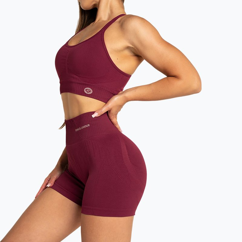 Pantaloncini da allenamento da donna Gym Glamour Push Up 2.0 merlot 2