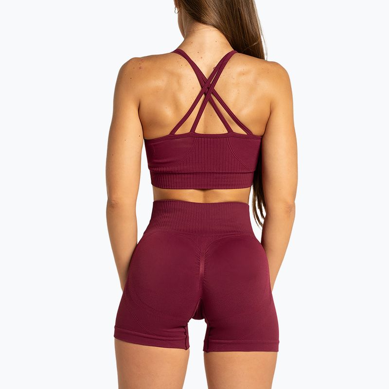 Pantaloncini da allenamento da donna Gym Glamour Push Up 2.0 merlot 4