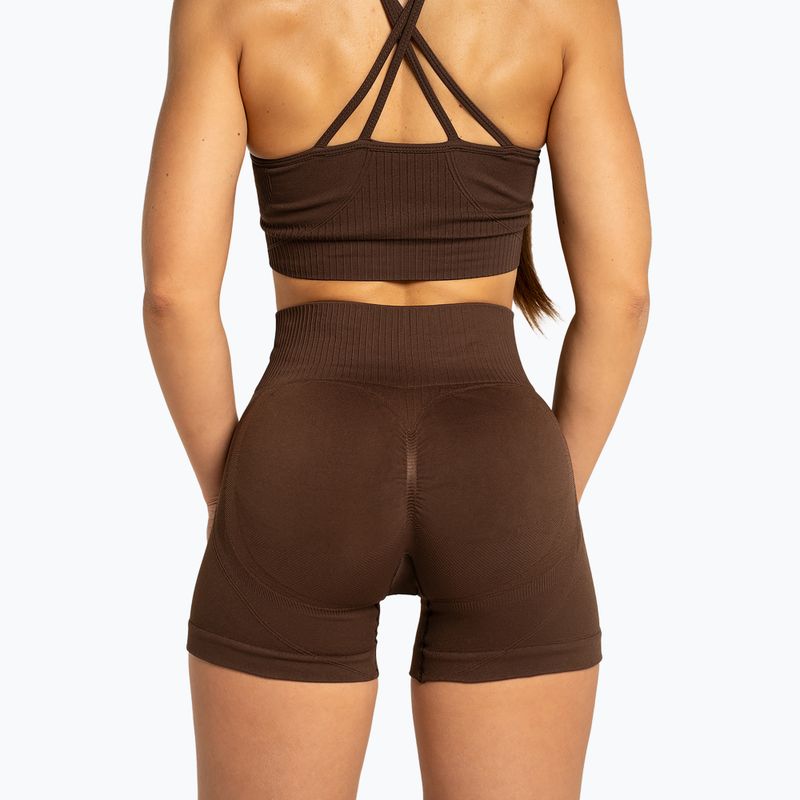 Pantaloncini da allenamento da donna Gym Glamour Push Up 2.0 cioccolato fondente 2