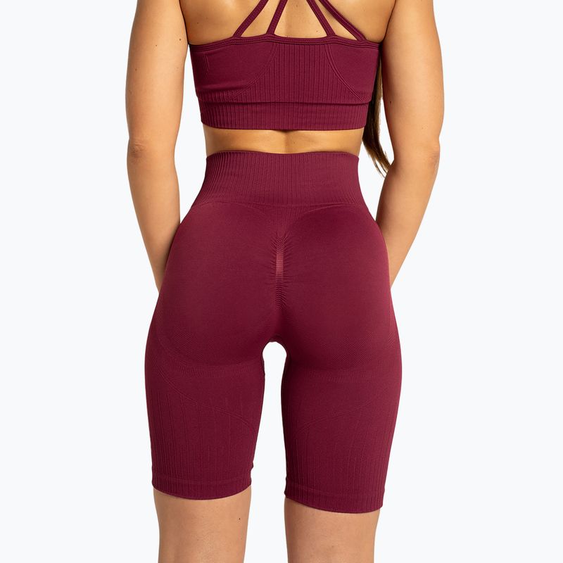 Pantaloncini da allenamento biker da donna Gym Glamour Push Up 2.0 merlot 2