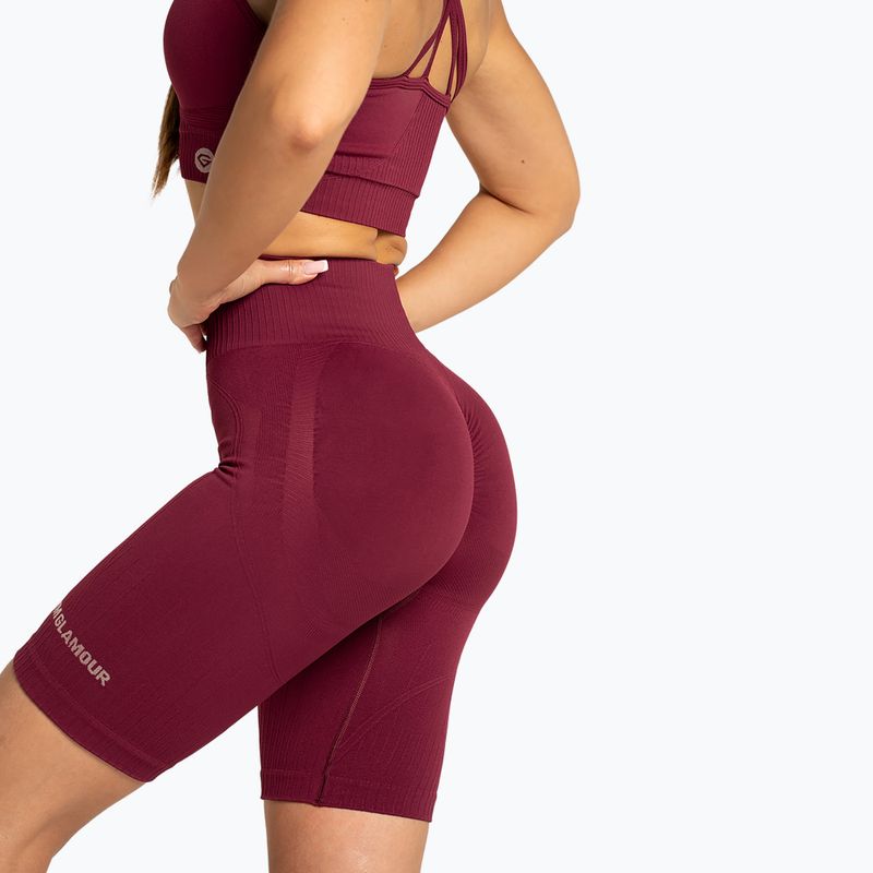 Pantaloncini da allenamento biker da donna Gym Glamour Push Up 2.0 merlot 4