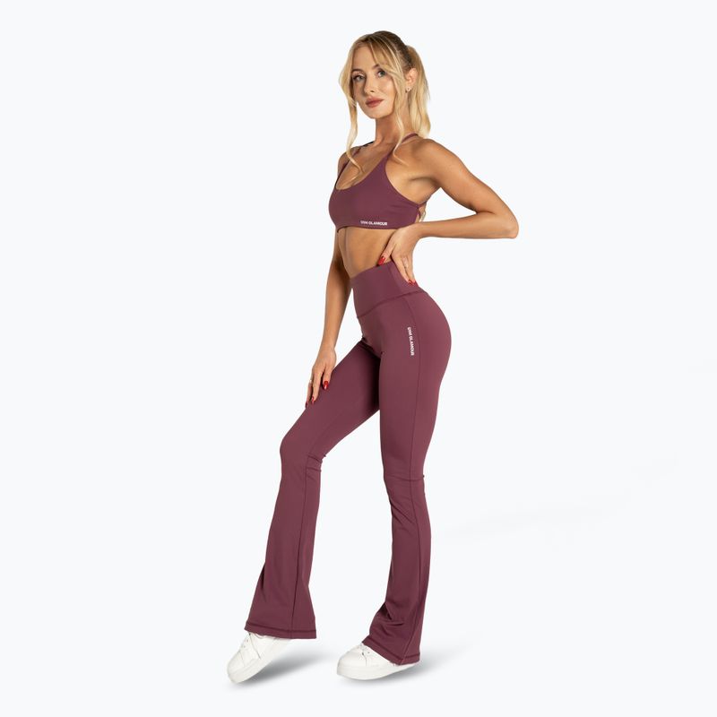 Leggings donna Gym Glamour Push Up 2.0 bordeaux 4