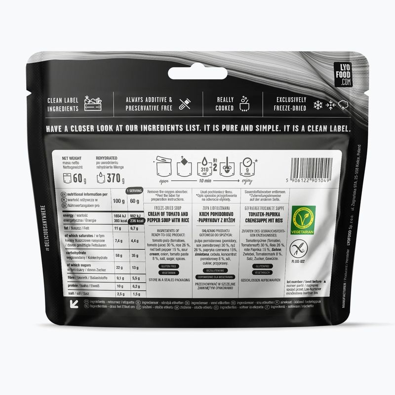 Cibo liofilizzato LYOFOOD Zuppa cremosa di pomodoro 370 g 2