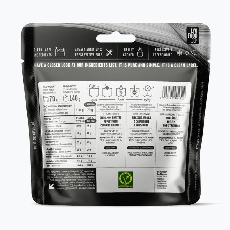 Cibo liofilizzato LYOFOOD Crumble di mele 140 g 2
