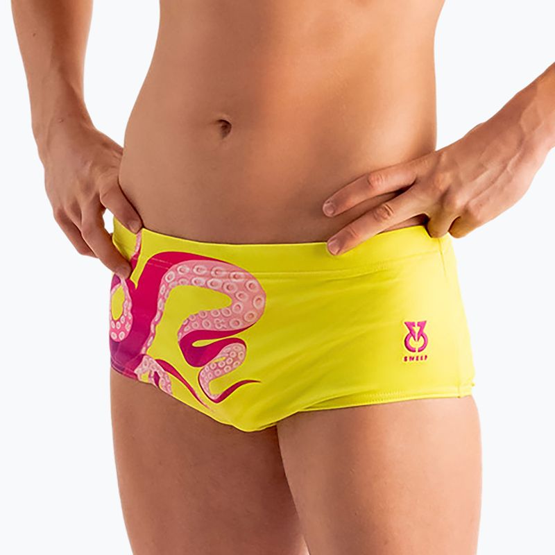 SWEEP Aqua Kraken, boxer da bagno da uomo rosa/giallo