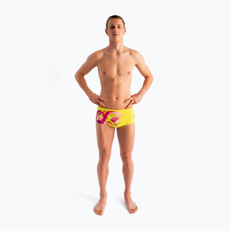 SWEEP Aqua Kraken, boxer da bagno da uomo rosa/giallo 2
