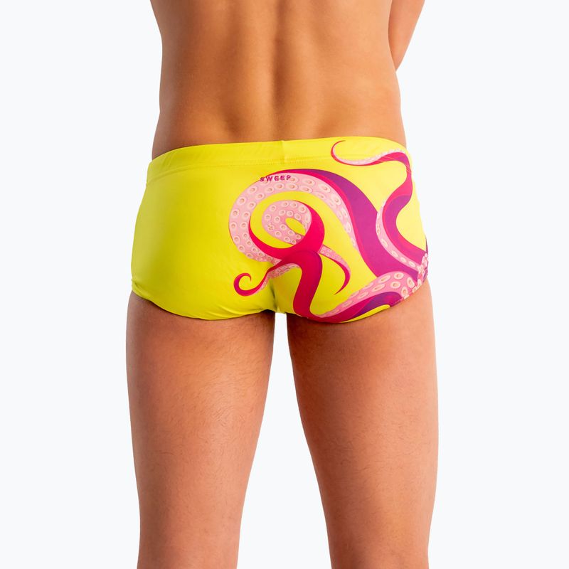 SWEEP Aqua Kraken, boxer da bagno da uomo rosa/giallo 5