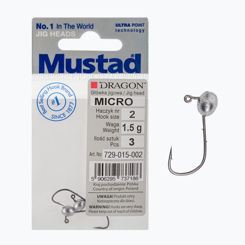 Mustad Micro 3 jig head taglia 2