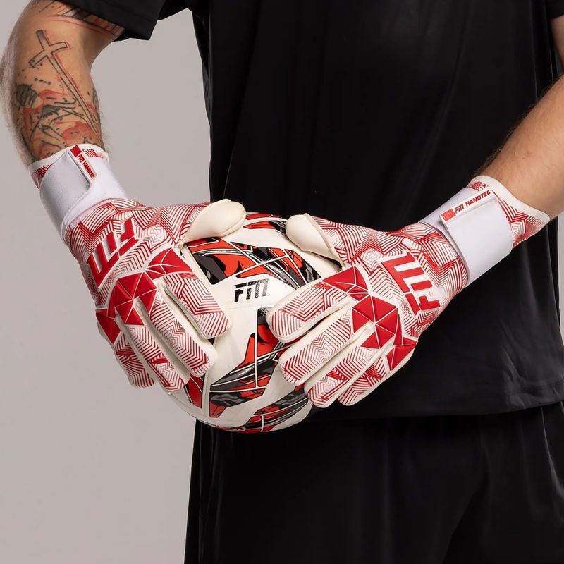 Guanti da portiere Football Masters Varis X Pro NC bianco/rosso 3