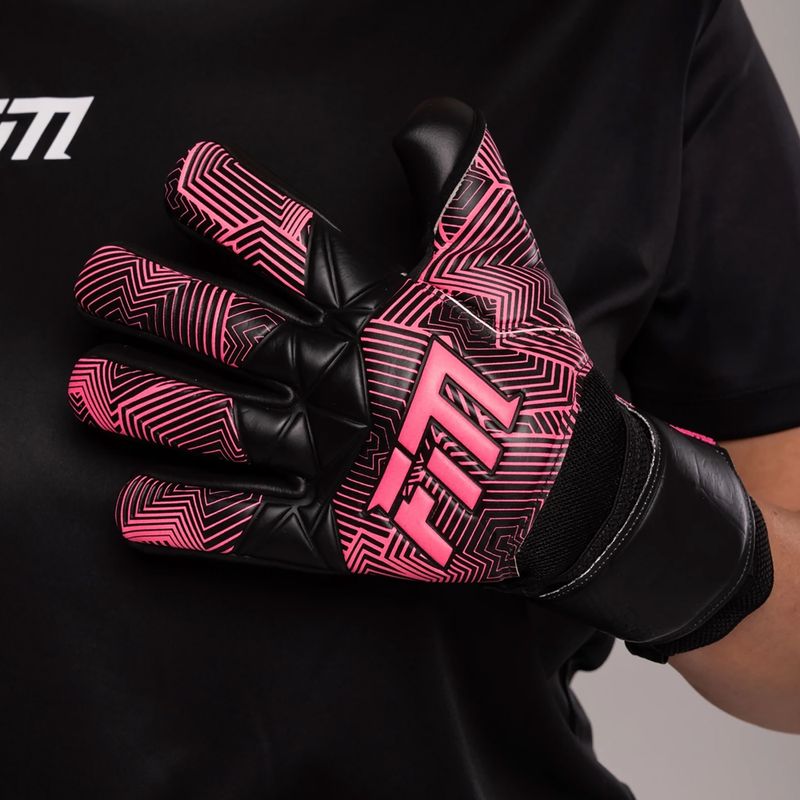 Guanti da portiere Football Masters Varis X NC nero/rosa 4