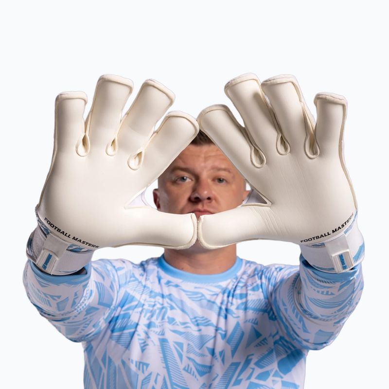 Guanti da portiere Football Masters Invictus X PRO bianco/blu 8