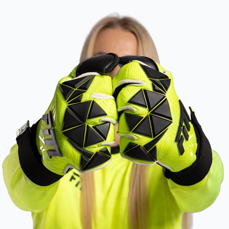 Guanti da portiere Football Masters Invictus X PRO giallo fluo 4