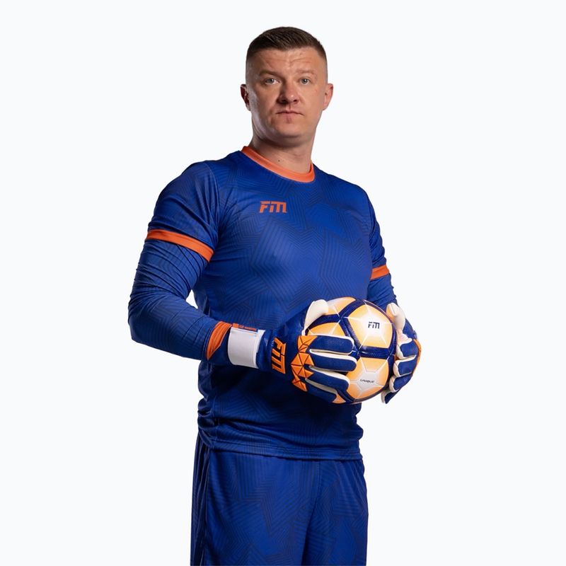 Guanti da portiere Football Masters Varis X PRO blu/arancione 2