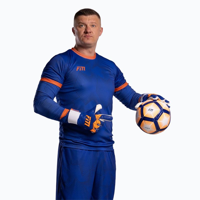 Guanti da portiere Football Masters Varis X PRO blu/arancione 3