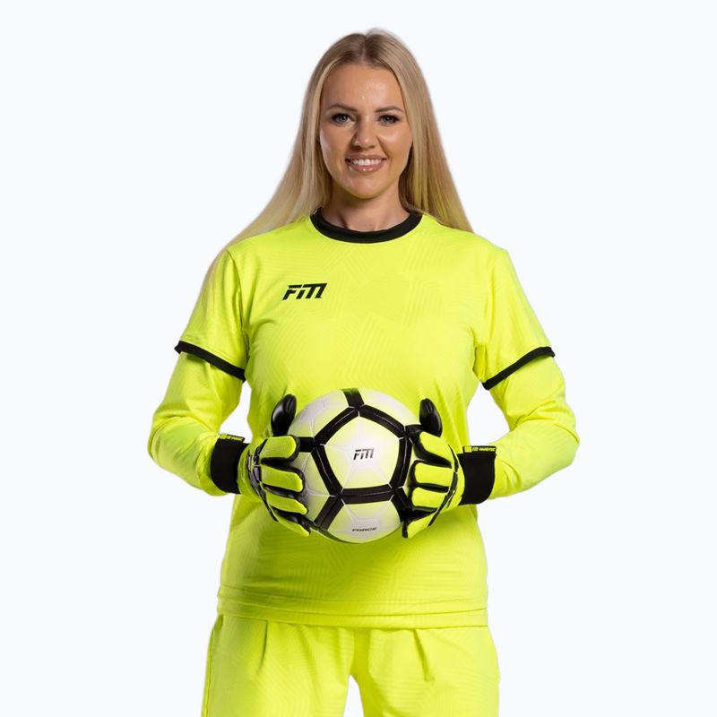 Guanti da portiere Football Masters Varis X PRO giallo fluo 3