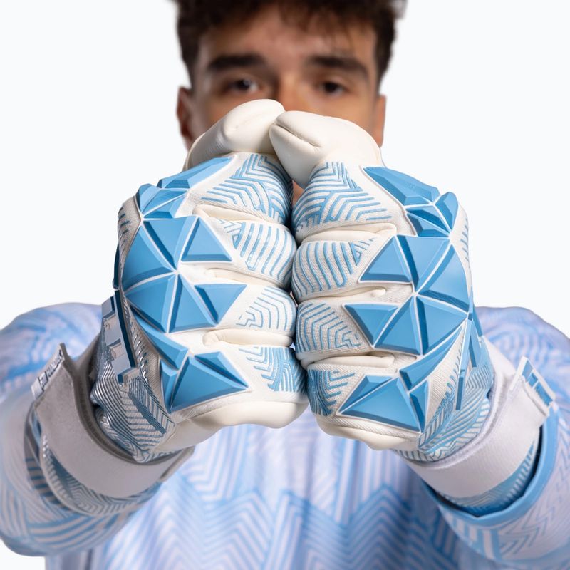 Guanti da portiere Football Masters Varis X PRO bianco/blu 11