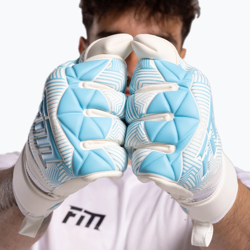 Guanti da portiere Football Masters Varis X bianco/blu 3