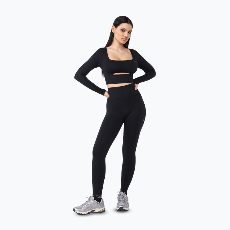 Maniche lunghe da allenamento da donna Carpatree Dopamine Buzz Seamless nero ossidiana 2