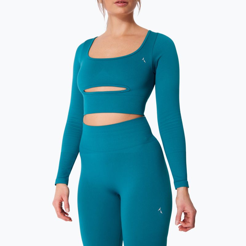 Maglia a maniche lunghe da allenamento da donna Carpatree Dopamine Buzz Seamless petrol green 3
