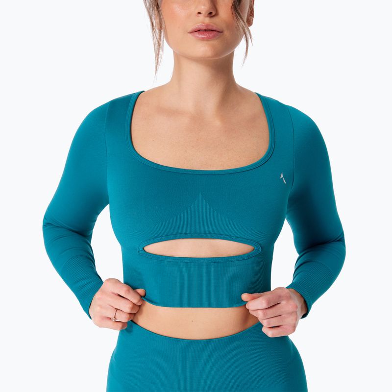 Maglia a maniche lunghe da allenamento da donna Carpatree Dopamine Buzz Seamless petrol green 4