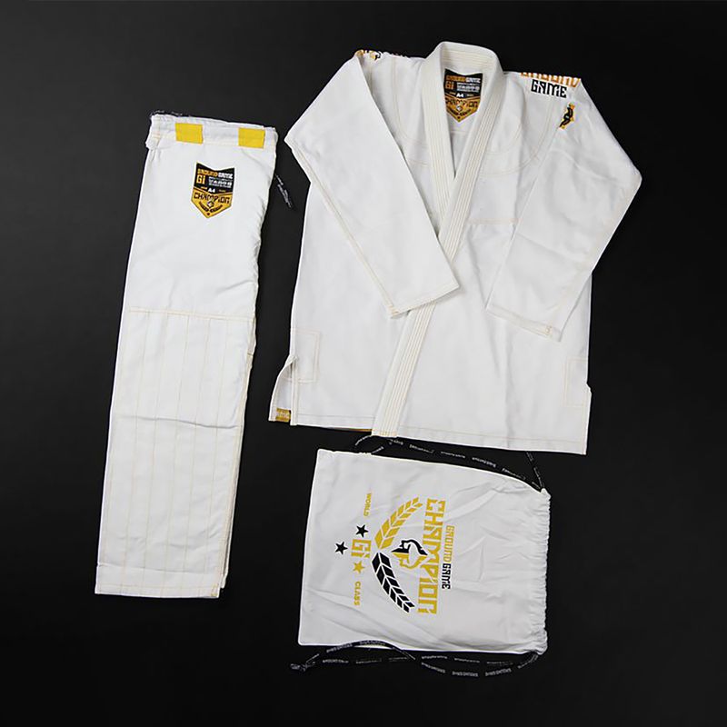 GI per il Brazilian jiu-jitsu da uomo Ground Game Champion 2.0 bianco 8