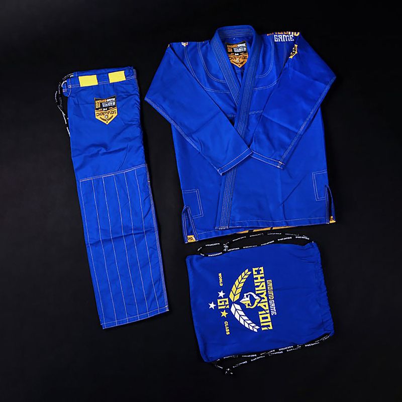 GI per il Brazilian jiu-jitsu da uomo Ground Game Champion 2.0 blu 6