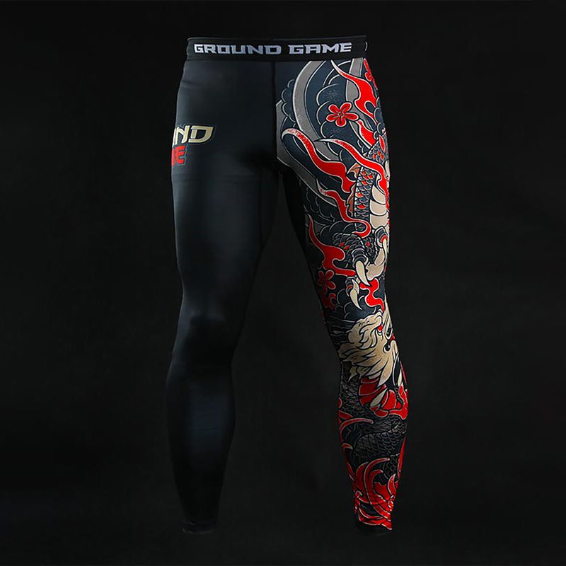 Ground Game Yokai 2.0, leggings da allenamento da uomo, nero 4