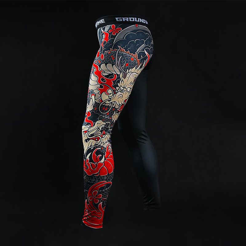 Ground Game Yokai 2.0, leggings da allenamento da uomo, nero 5