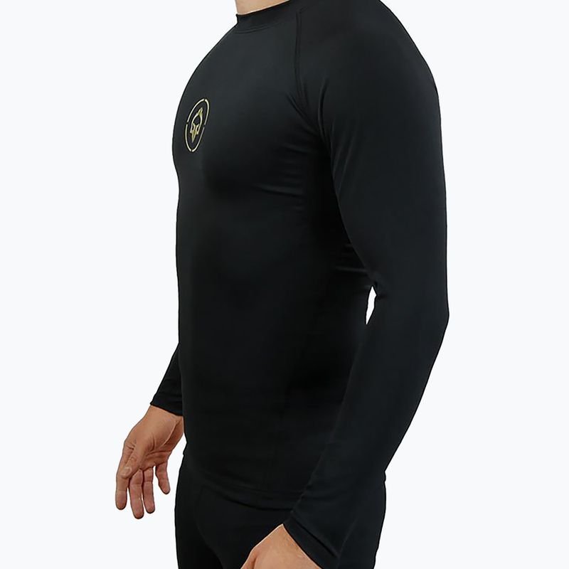 Ground Game Athletic Gold, rashguard a maniche lunghe da uomo, nero 3