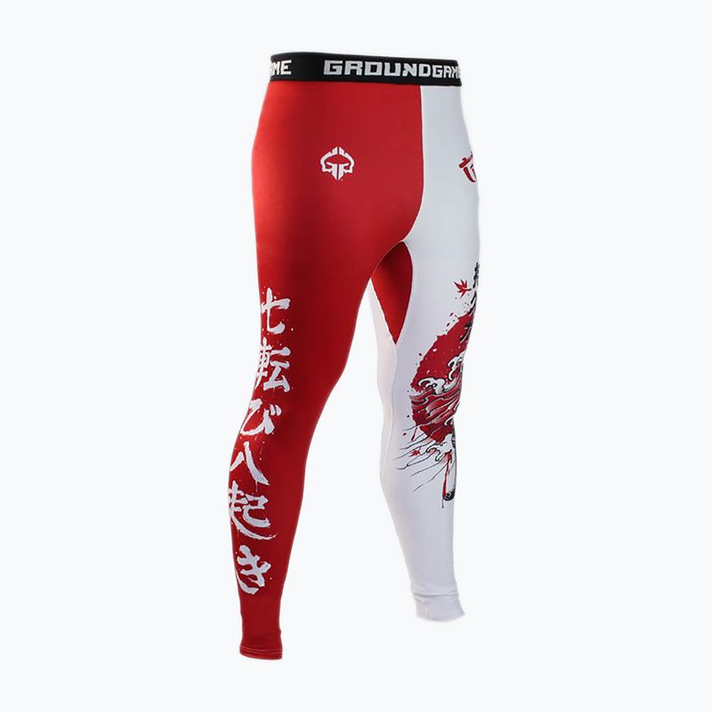 Leggings da allenamento Ground Game Kettei da uomo rosso/bianco 2