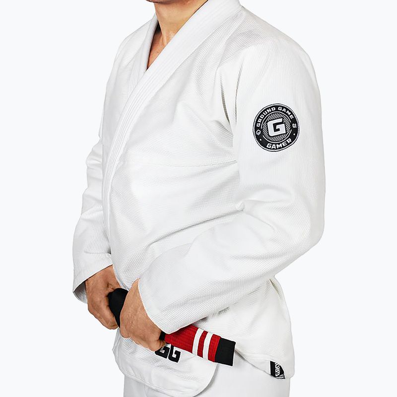 GI per il gioco di jiu-jitsu brasiliano da uomo Ground Game Gamer bianco 2