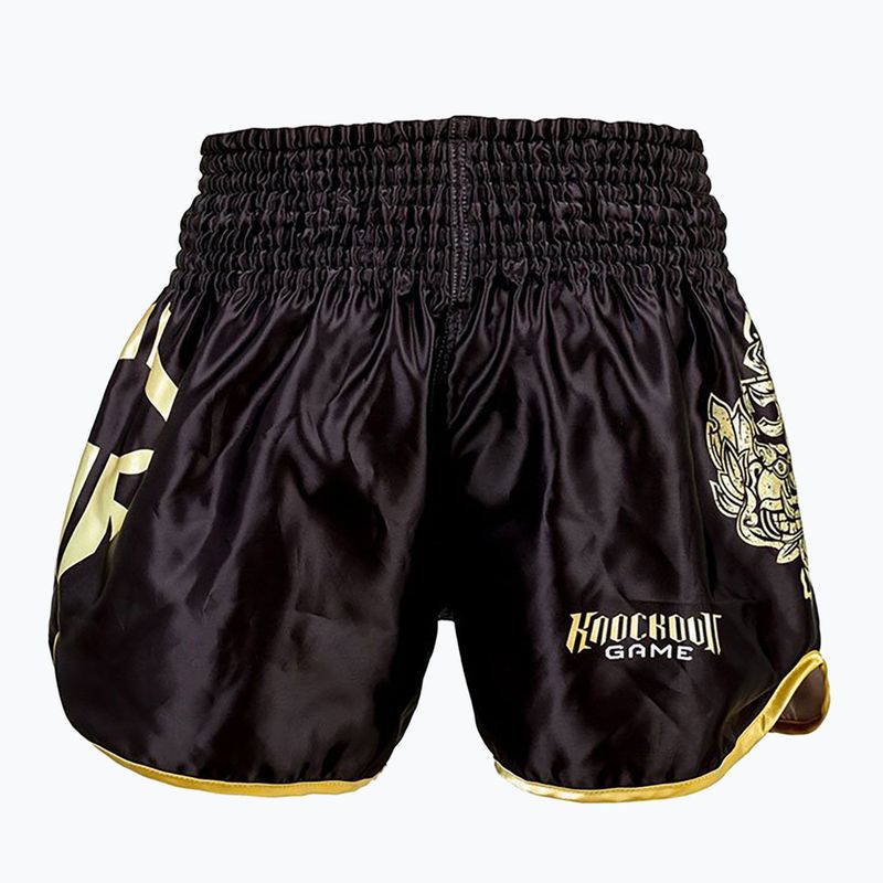 Pantaloncini da allenamento Ground Game Muay Thai Gold da uomo, nero 3