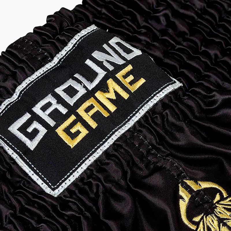Pantaloncini da allenamento Ground Game Muay Thai Gold da uomo, nero 5
