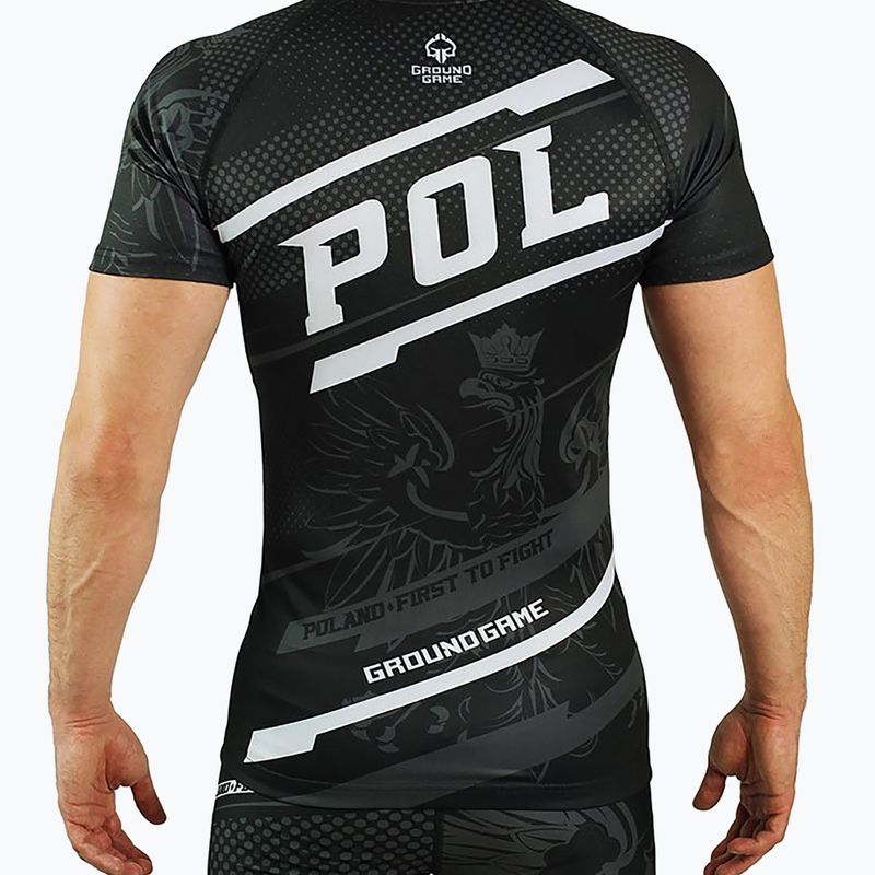 Rashguard Ground Game Poland uomo nero/bianco/rosso 2