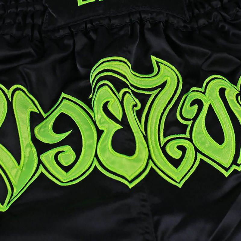 Pantaloncini da allenamento Ground Game Muay Thai Neon da uomo nero/verde neon 5