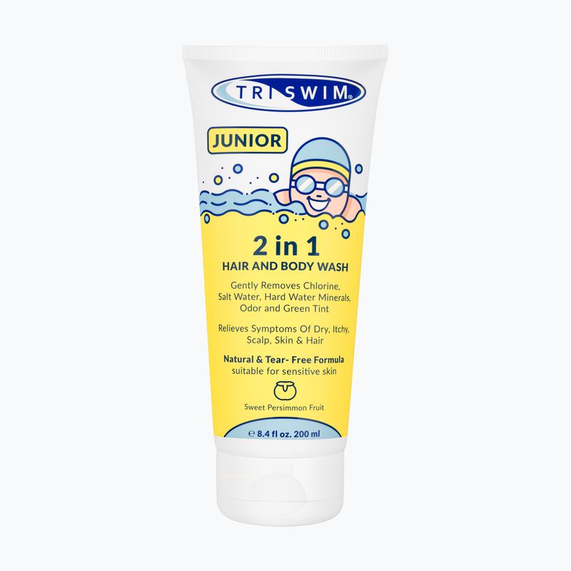 TRISWIM gel corpo e capelli 2 in 1 per bambini, frutta kaki 2