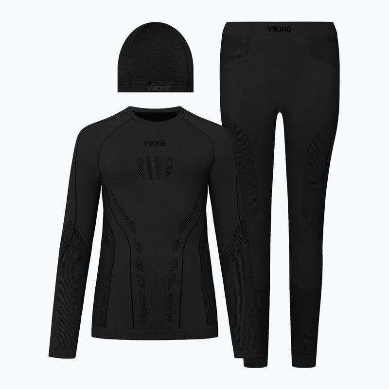Set di biancheria termica per bambini Viking Football Riko 2.0 Base Layer black