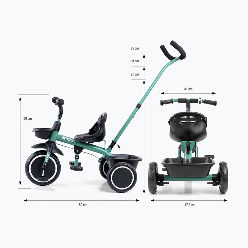 Bicicletta senza pedali a tre ruote Milly Mally Axel green 11