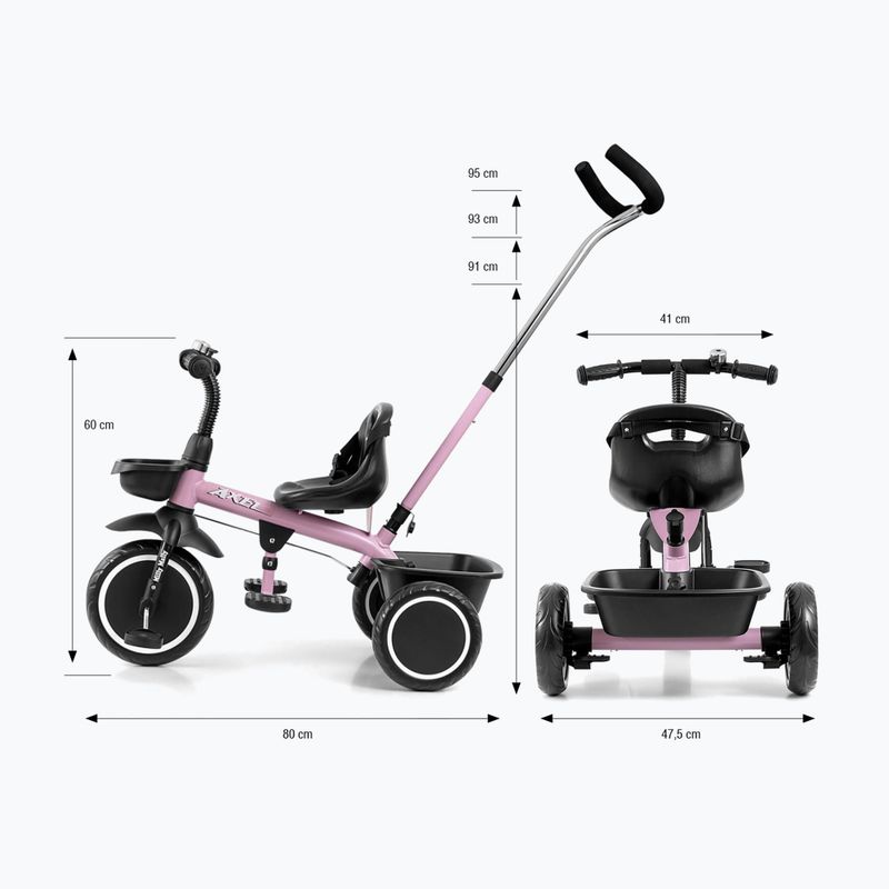 Bicicletta senza pedali a tre ruote Milly Mally Axel pink 11