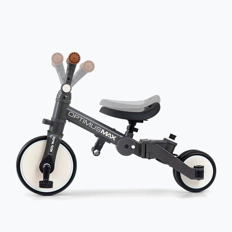 Bicicletta senza pedali Milly Mally 5w1 Optimus Max dark grey 5