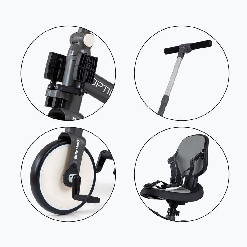 Bicicletta senza pedali Milly Mally 5w1 Optimus Max dark grey 12