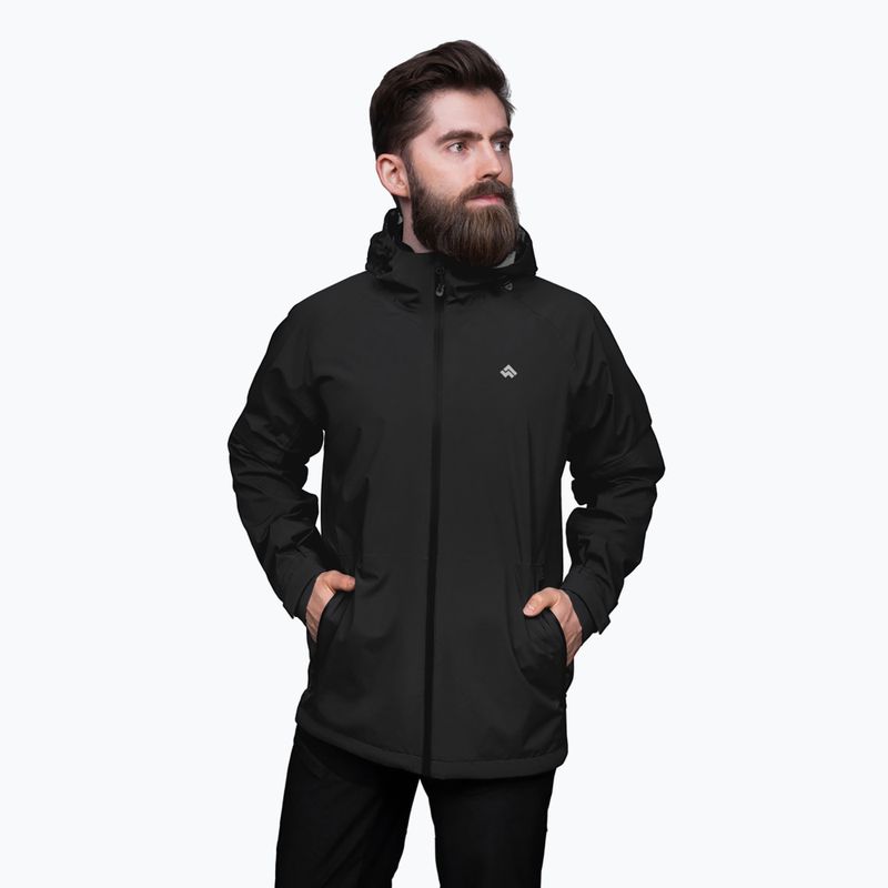 Alpinus Girdiman, giacca da pioggia da uomo, nero 3