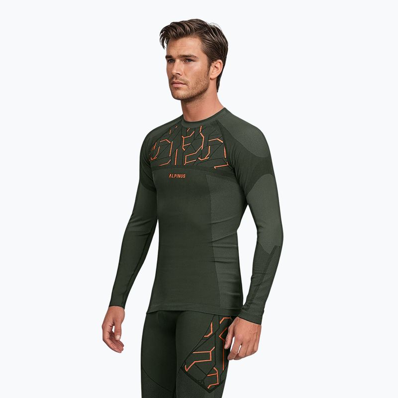 Completo intimo termico da uomo Alpinus Tactical Gausdal Set green/orange 2