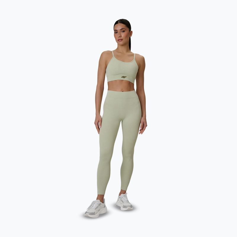 Leggings da allenamento da donna 4F Solar Punk FNK F399 light green allover 2