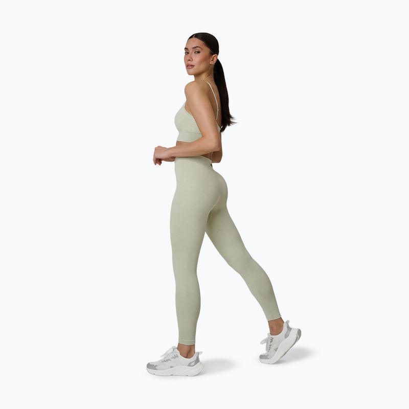Leggings da allenamento da donna 4F Solar Punk FNK F399 light green allover 4