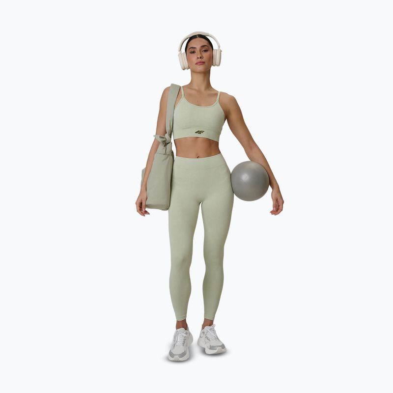 Leggings da allenamento da donna 4F Solar Punk FNK F399 light green allover 9
