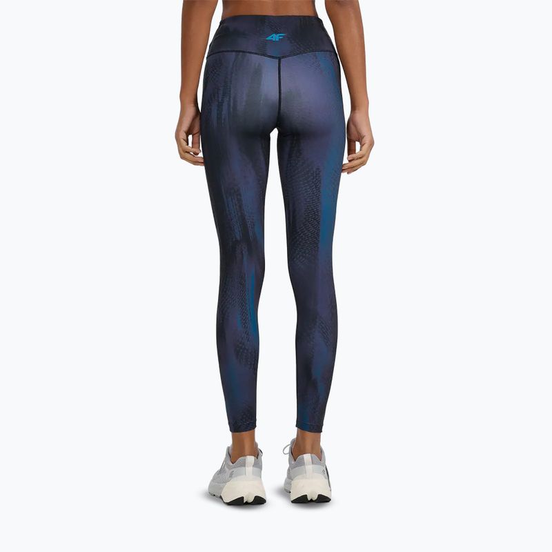 Leggings da allenamento da donna 4F Solar Punk FNK F454 sea green allover 3